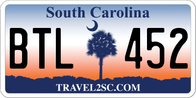 SC license plate BTL452
