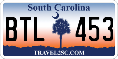 SC license plate BTL453
