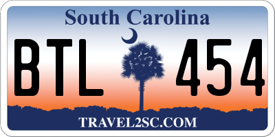 SC license plate BTL454