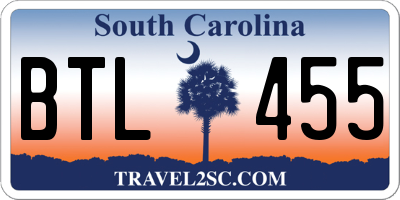 SC license plate BTL455