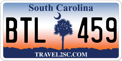 SC license plate BTL459