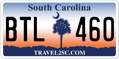SC license plate BTL460