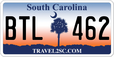 SC license plate BTL462