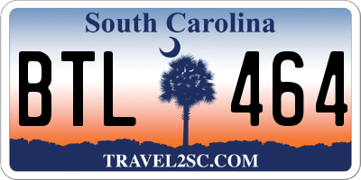 SC license plate BTL464