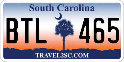 SC license plate BTL465