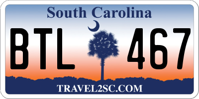 SC license plate BTL467