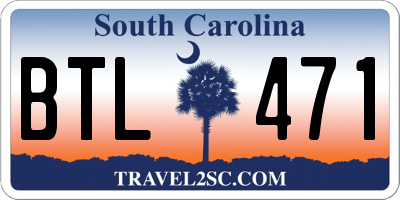 SC license plate BTL471