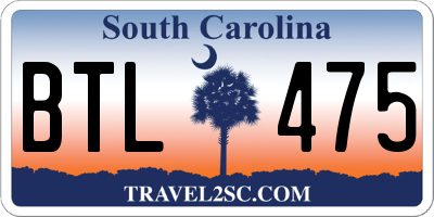 SC license plate BTL475
