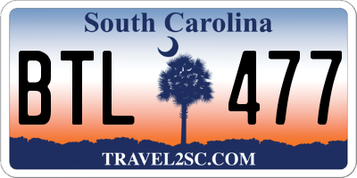 SC license plate BTL477