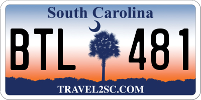 SC license plate BTL481