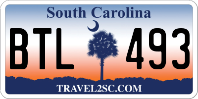 SC license plate BTL493