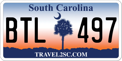 SC license plate BTL497