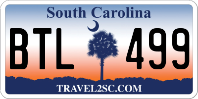 SC license plate BTL499