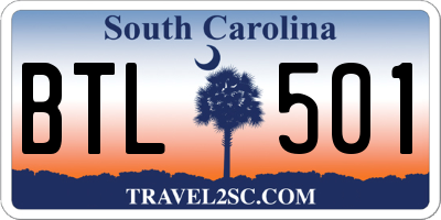 SC license plate BTL501