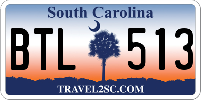 SC license plate BTL513