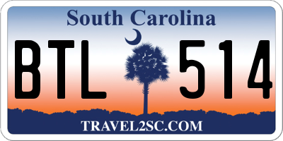 SC license plate BTL514