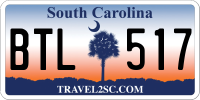 SC license plate BTL517