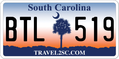 SC license plate BTL519