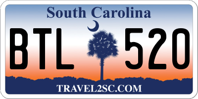 SC license plate BTL520