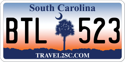 SC license plate BTL523