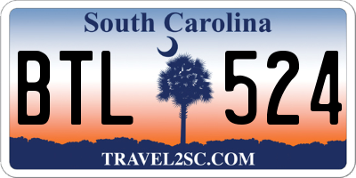 SC license plate BTL524
