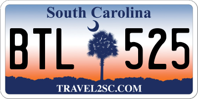 SC license plate BTL525