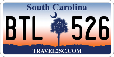 SC license plate BTL526