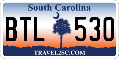 SC license plate BTL530