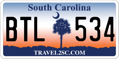 SC license plate BTL534