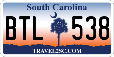 SC license plate BTL538