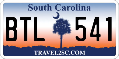 SC license plate BTL541