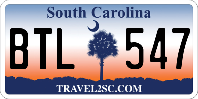 SC license plate BTL547