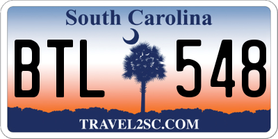 SC license plate BTL548