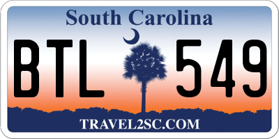 SC license plate BTL549
