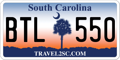 SC license plate BTL550