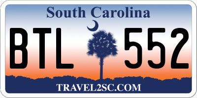 SC license plate BTL552