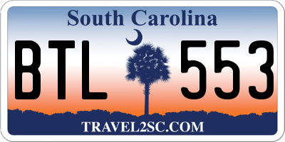 SC license plate BTL553