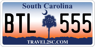 SC license plate BTL555