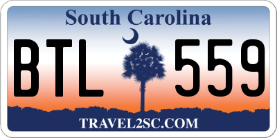 SC license plate BTL559