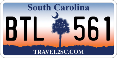 SC license plate BTL561