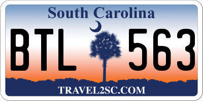 SC license plate BTL563