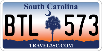SC license plate BTL573