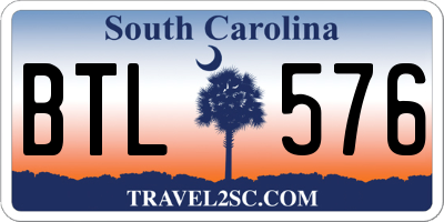 SC license plate BTL576