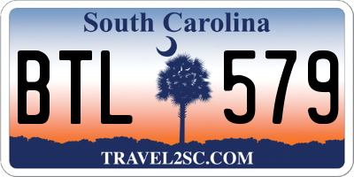 SC license plate BTL579