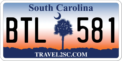SC license plate BTL581
