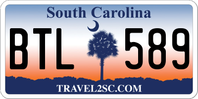 SC license plate BTL589