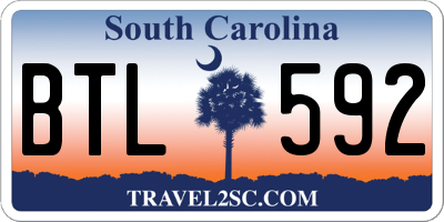 SC license plate BTL592