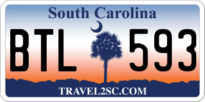 SC license plate BTL593