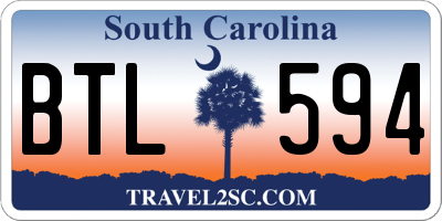SC license plate BTL594