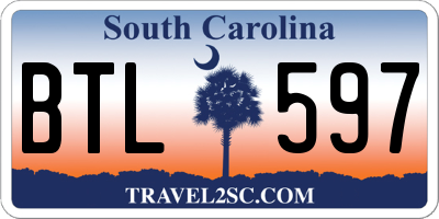 SC license plate BTL597